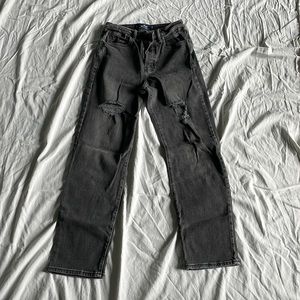 Black Hollister ultra high rise vintage straight jeans